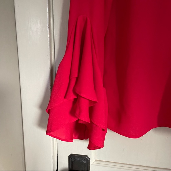 Target Who What Wear Red Blouse Fun Sleeve - Picture 3 of 7